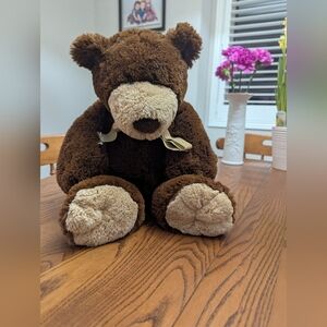 Mary Meyer Brown and Tan Plush Teddy Bear. Large. Soft Cuddly, Slumpy.